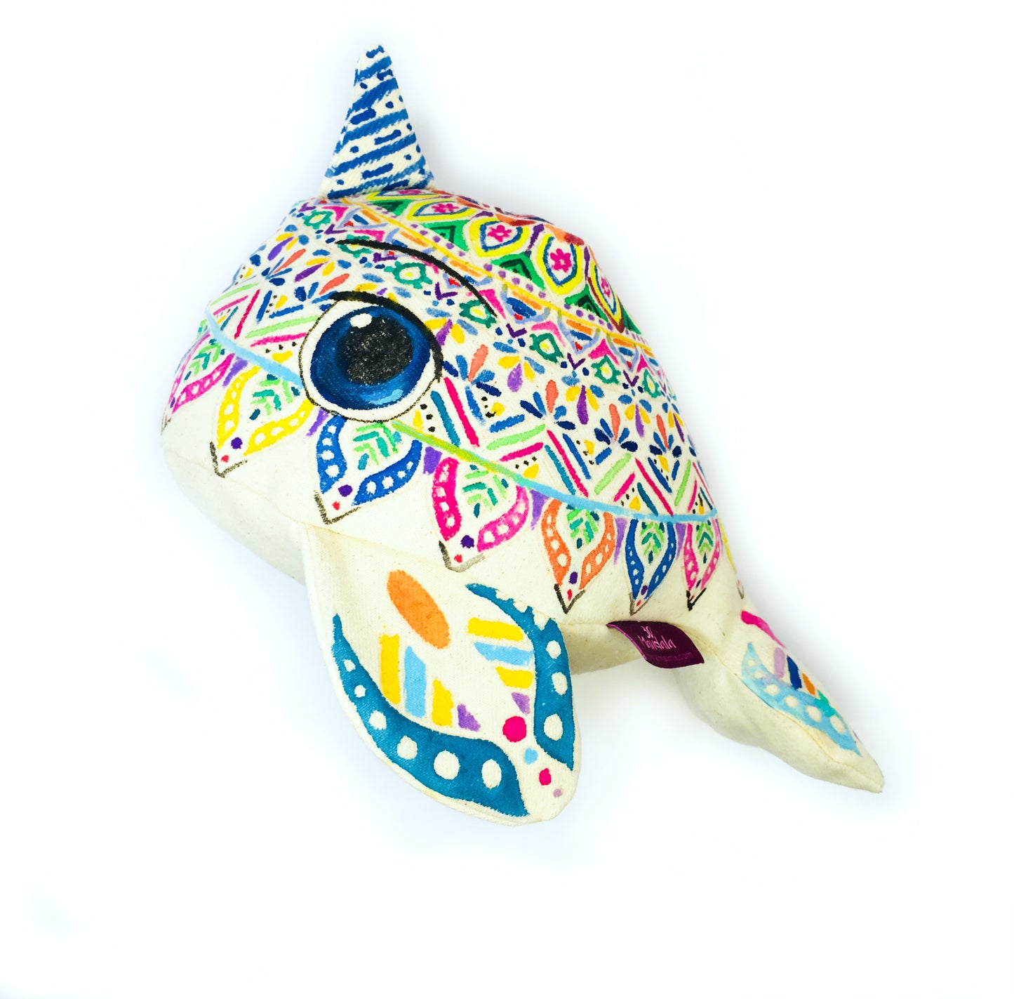 Ballena Unicornio -Mandala 3D para colorear. Disfruta de tu creación, no la guardes en un libro.