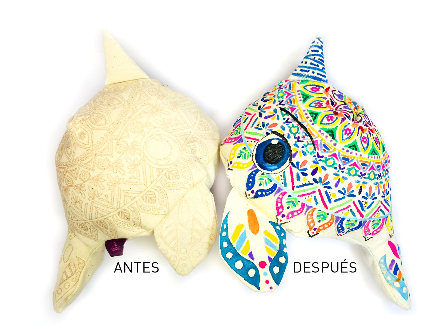 Ballena Unicornio -Mandala 3D para colorear. Disfruta de tu creación, no la guardes en un libro.