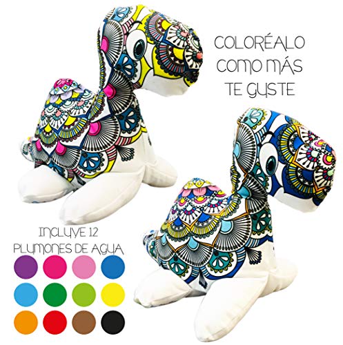 DINOSAURIO PLESOSAURIO MANDALA 3D- peluche para colorear lavable