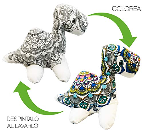 DINOSAURIO PLESOSAURIO MANDALA 3D- peluche para colorear lavable