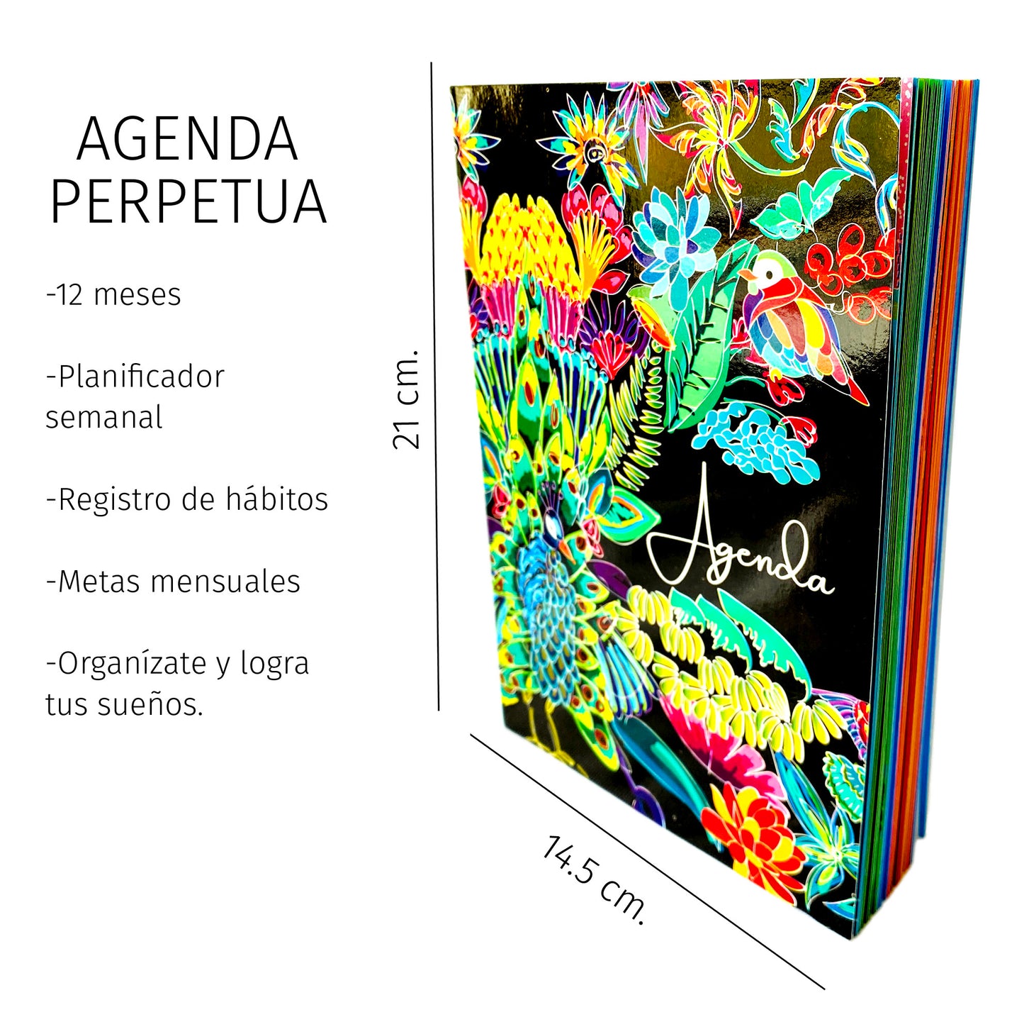 Agenda perpetua semanal - 1 año. Mod. Pavoreal