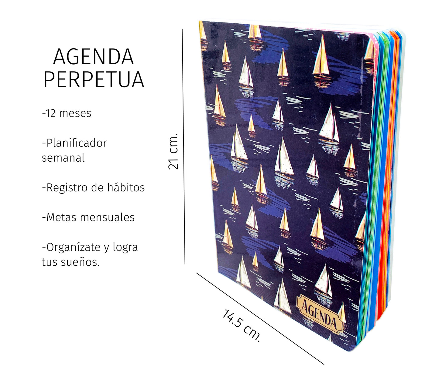 Agenda perpetua semanal - 1 año. Mod. Barcos