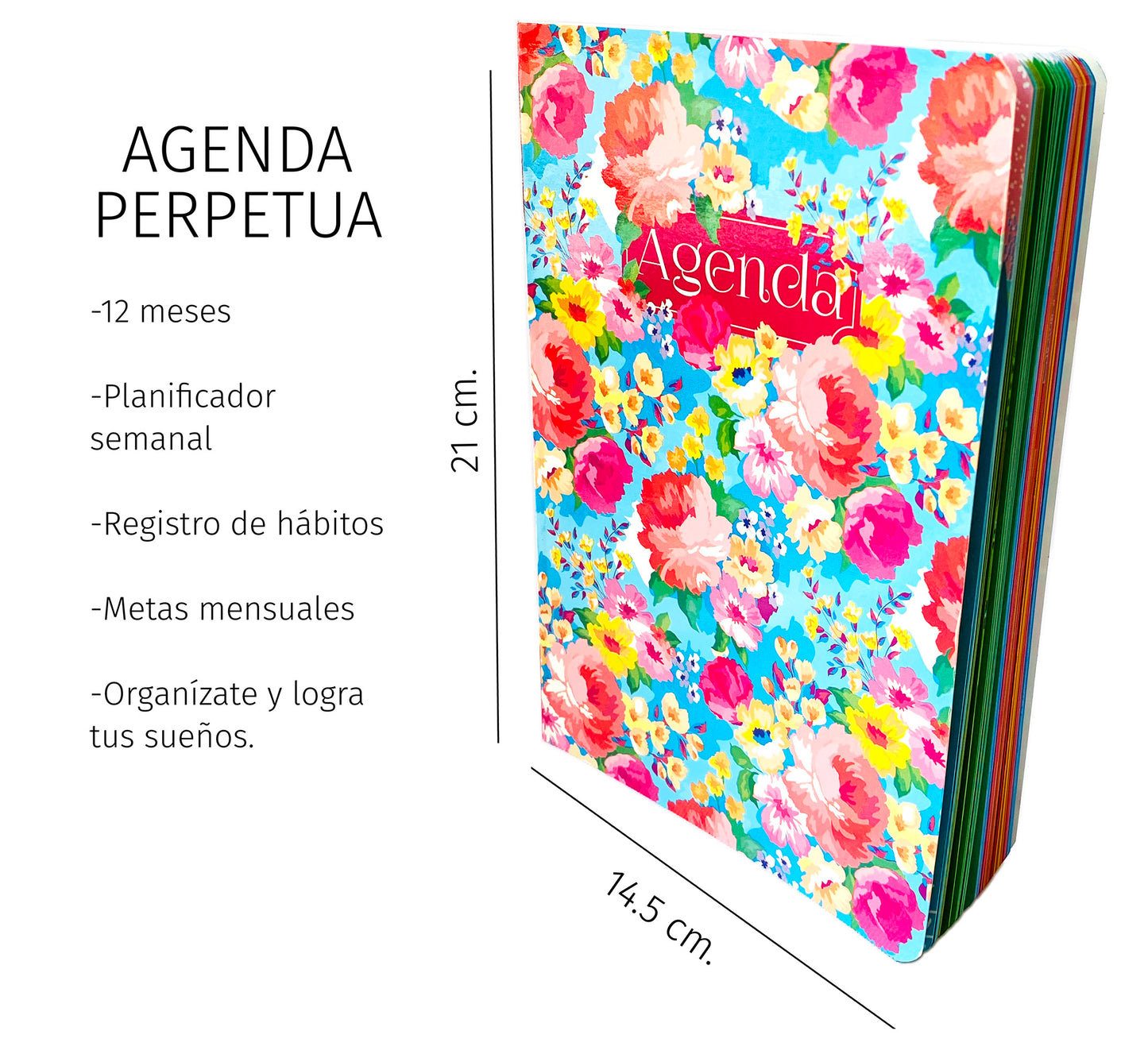 Agenda perpetua semanal - 1 año. Mod. Floral