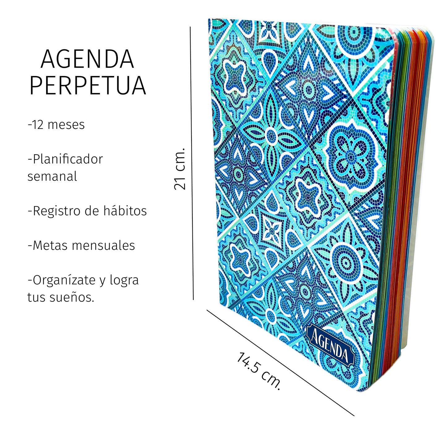 Agenda perpetua semanal - 1 año. Mod. Mosaico