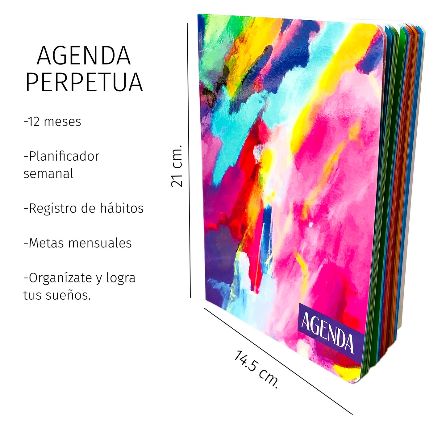 Agenda perpetua semanal - 1 año. Mod. Acuarela