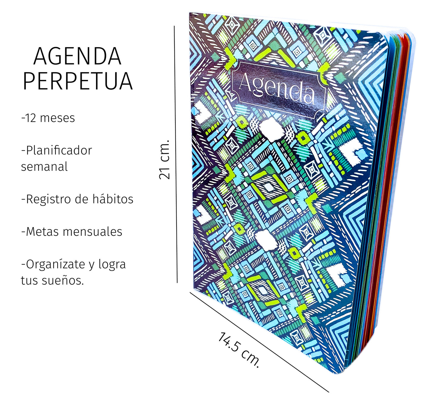 Agenda perpetua semanal - 1 año. Mod. Tribal