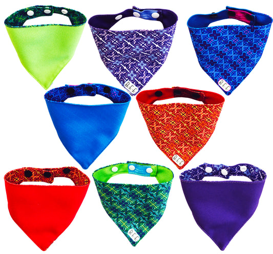 BFF Set de 4 bandanas doble vista extra chicas para gatos o perros miniatura. BFF-001-S4P-S