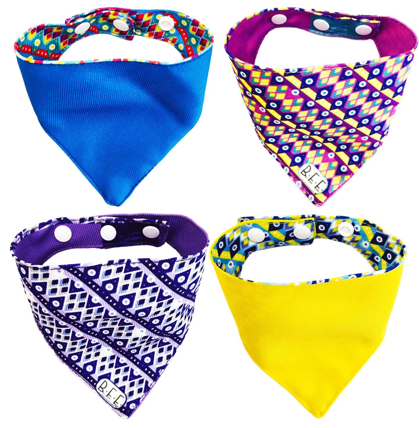 BFF Set de 4 bandanas doble vista extra chicas para gatos o perros miniatura. BFF-004-S4P-S