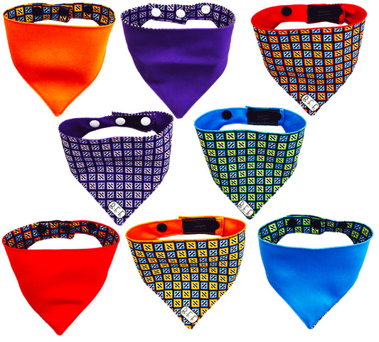 BFF Set de 4 bandanas doble vista extra chicas para gatos o perros miniatura. BFF-006-S4P-S