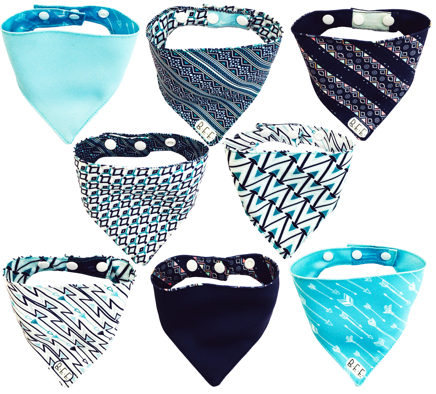 BFF Set de 4 bandanas doble vista extra chicas para gatos o perros miniatura. BFF-007-S4P-S