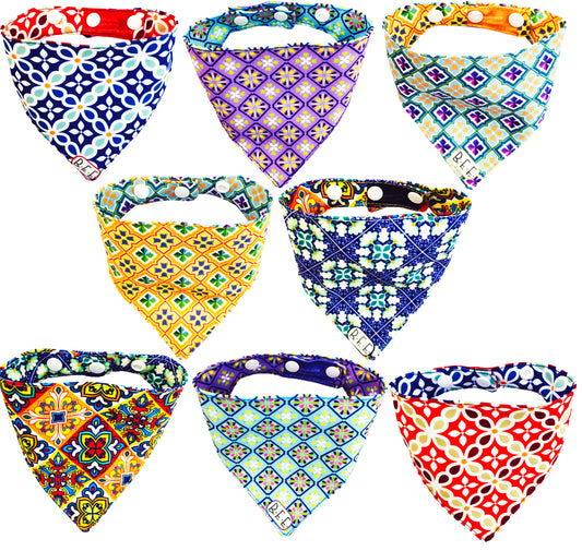 BFF Set de 4 bandanas doble vista extra chicas para gatos o perros miniatura. BFF-012-S4P-S