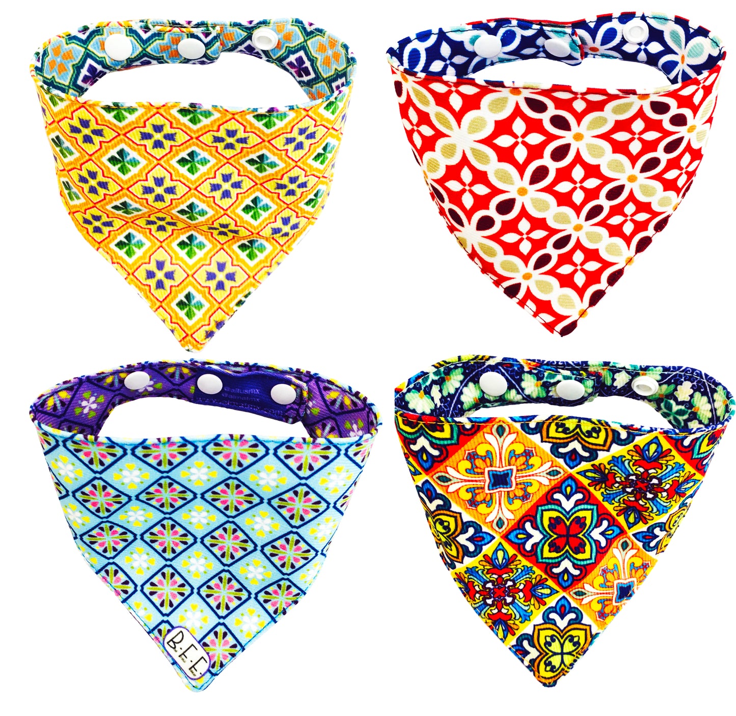 BFF Set de 4 bandanas doble vista extra chicas para gatos o perros miniatura. BFF-012-S4P-S