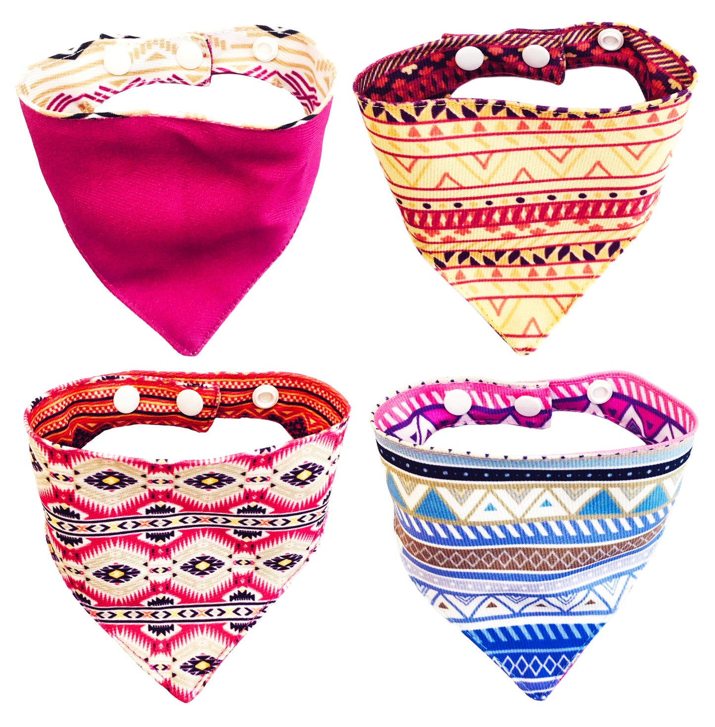 BFF Set de 4 bandanas doble vista extra chicas para gatos o perros miniatura. BFF-013-S4P-S