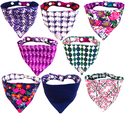 BFF Set de 4 bandanas doble vista extra chicas para gatos o perros miniatura. BFF-014-S4P-S