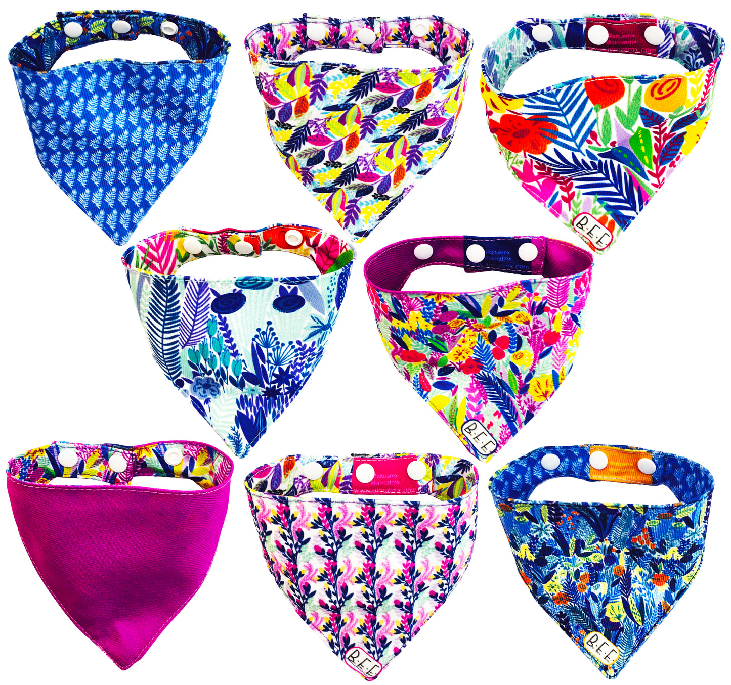 BFF Set de 4 bandanas doble vista extra chicas para gatos o perros miniatura. BFF-015-S4P-S