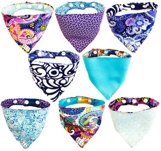 BFF Set de 4 bandanas doble vista extra chicas para gatos o perros miniatura. BFF-016-S4P-S