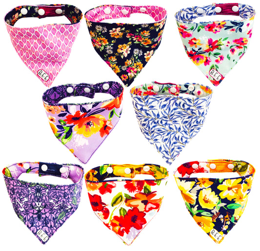 BFF Set de 4 bandanas doble vista extra chicas para gatos o perros miniatura. BFF-020-S4P-S