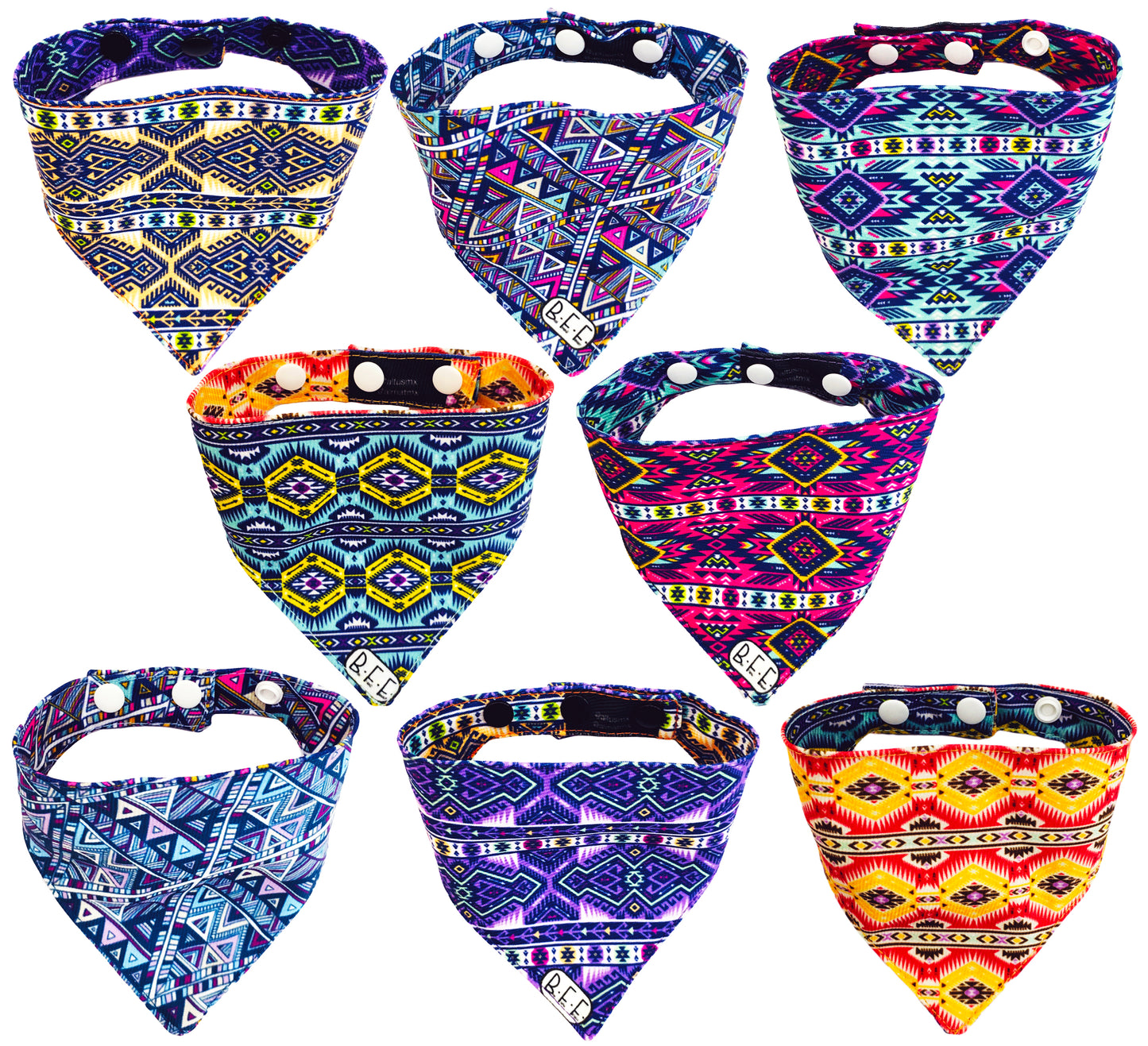 BFF Set de 4 bandanas doble vista extra chicas para gatos o perros miniatura. BFF-023-S4P-S