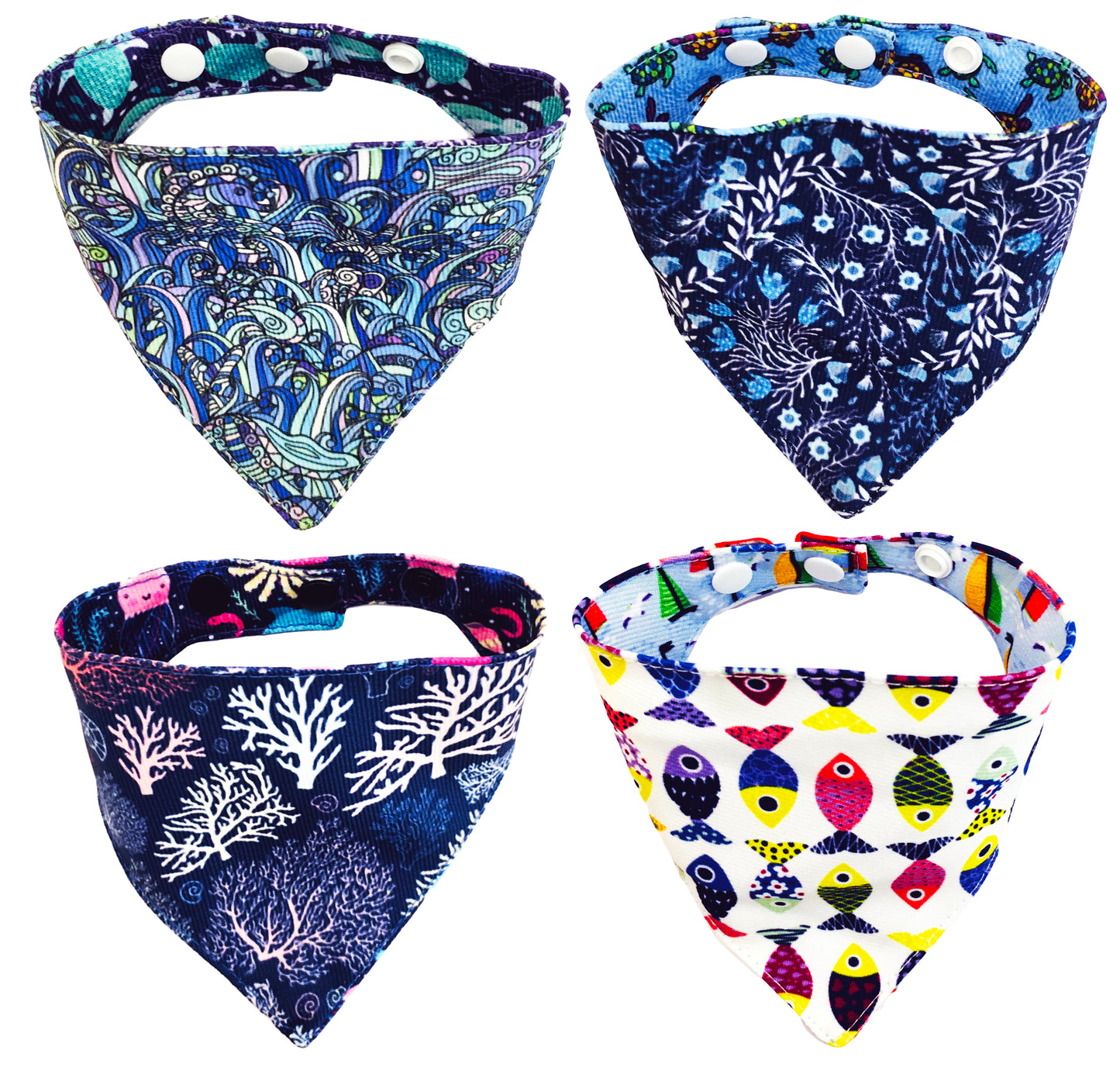 BFF Set de 4 bandanas doble vista extra chicas para gatos o perros miniatura. BFF-024-S4P-S